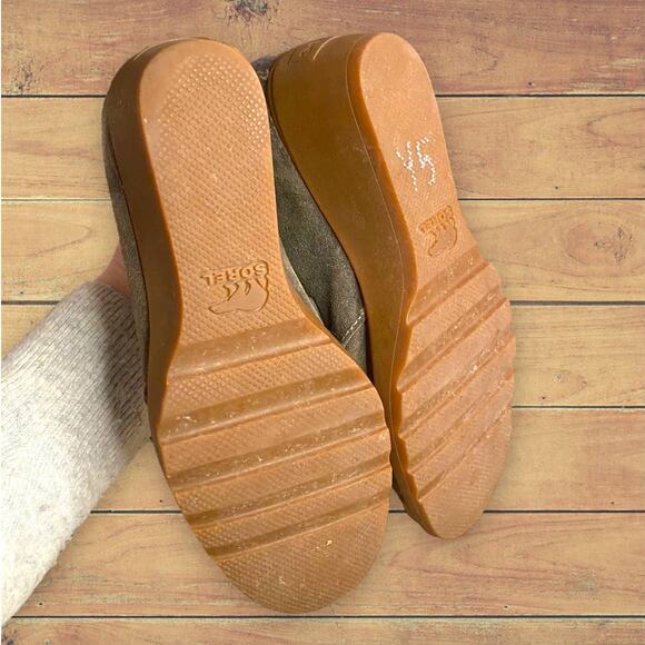 Sorel Toronto Waterproof Sage Suede Wedges Ankle Boots 6 - Picture 5 of 9